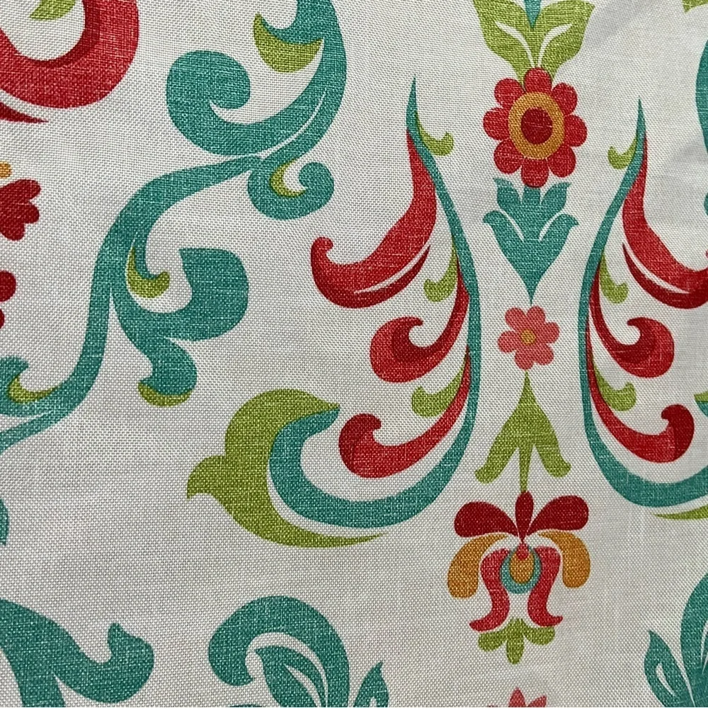 Umbrella Patio Tablecloth Round White Floral Scroll Zipper